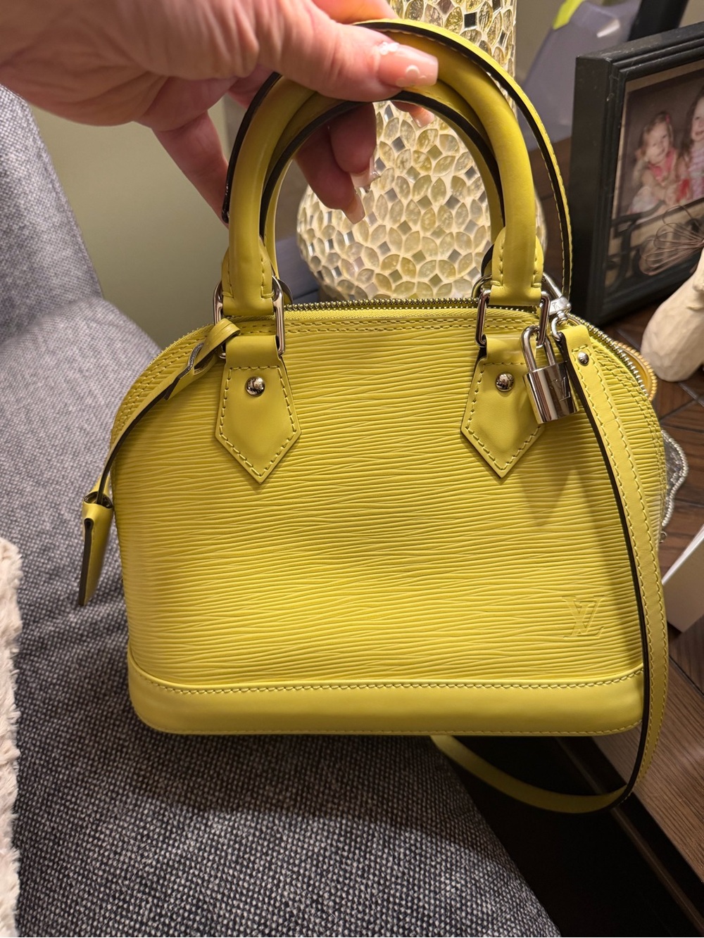 Louis Vuitton Yellow Epi Alma BB Satchel